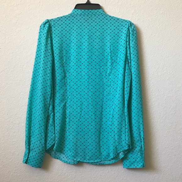 Worthington Teal Ruffle Front Button Down Shirt M - Picture 2 of 8